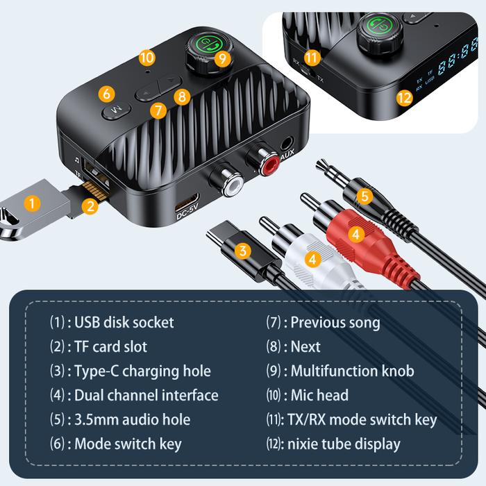 Audio Converter Digital Display Screen Audio Converter Adapter