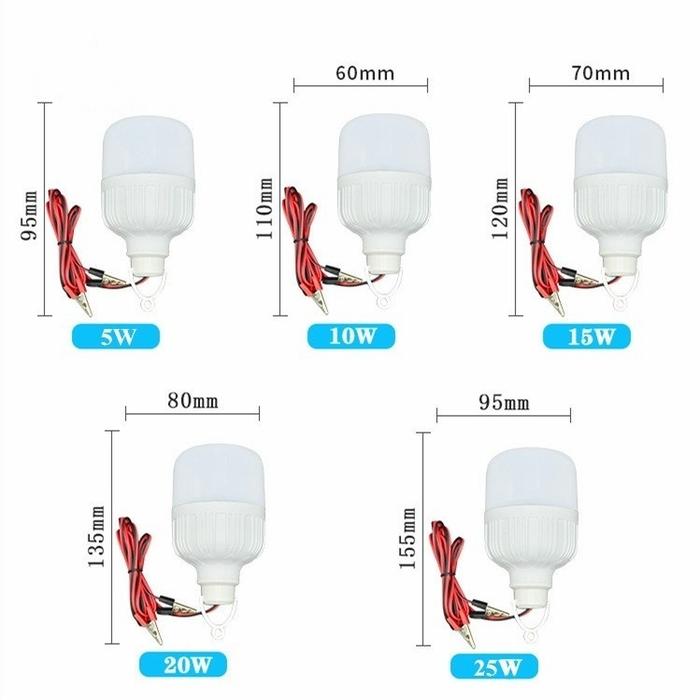 Lampu Bohlam LED DC 12v 5w 10w 15w 20w 25w