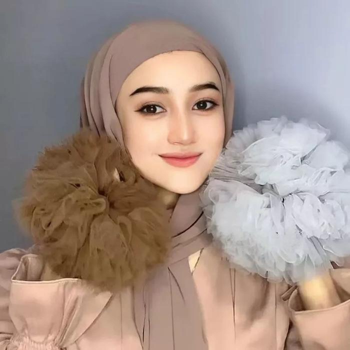 SPESIAL PROMO ! CEPOL SCRUNCHIE HIJAB TILE/TULLE PREMIUM / IKAT RAMBUT HIJAB TULLE MEDAN TERLARIS
