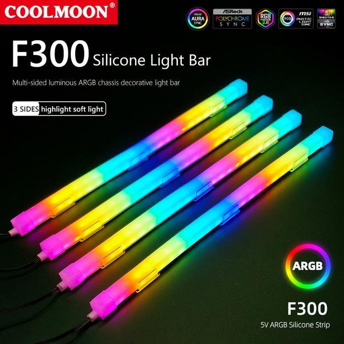 COOLMOON 30cm Aluminum alloy RGB PC Case LED Strip Magnetic Computer
