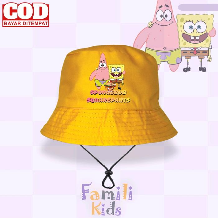 Topi bucket Hat Anak Spongebob Squarepants Bahan Premium