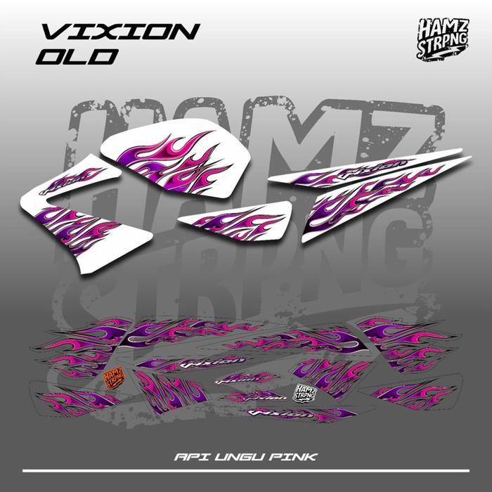 Striping Transparan Vixion Old Api Membara Warna Desain [NTS]