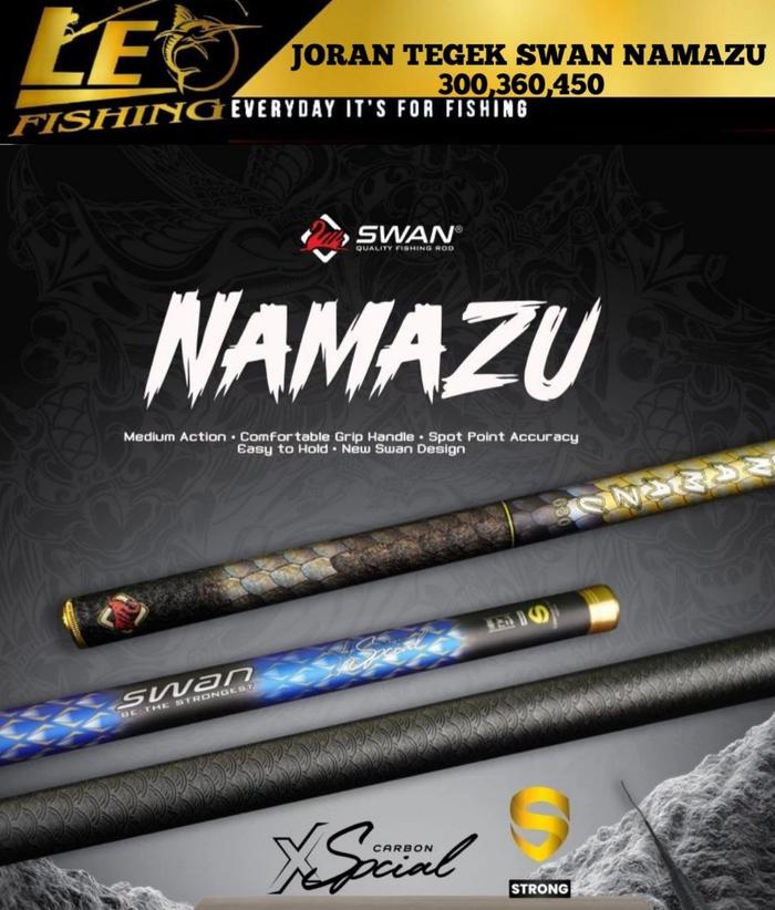 Joran Tegek Swan Namazu 300/360/450 Medium Action, XCarbon, Desain Swan, Kuat