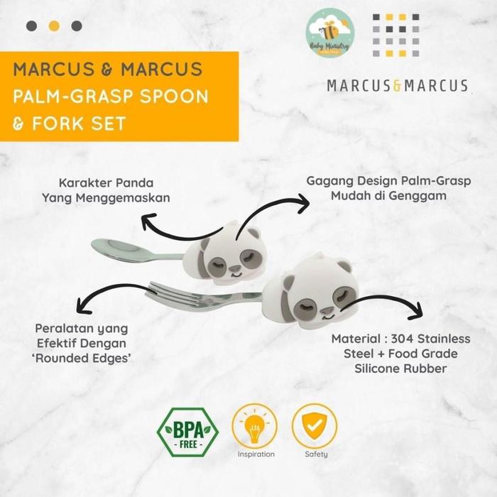 MARCUS & MARCUS PALM GRASP SPOON & FORK SET - PANDA