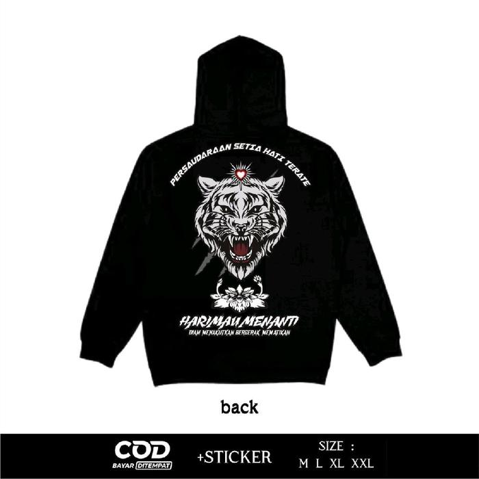 Jaket Hoodie Zipper Ars88store Desain Terbaru Harimau Menanti Fashion Pria Wanita Perguruan Pencak S