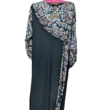 gamis sruti motif bunga-bunga