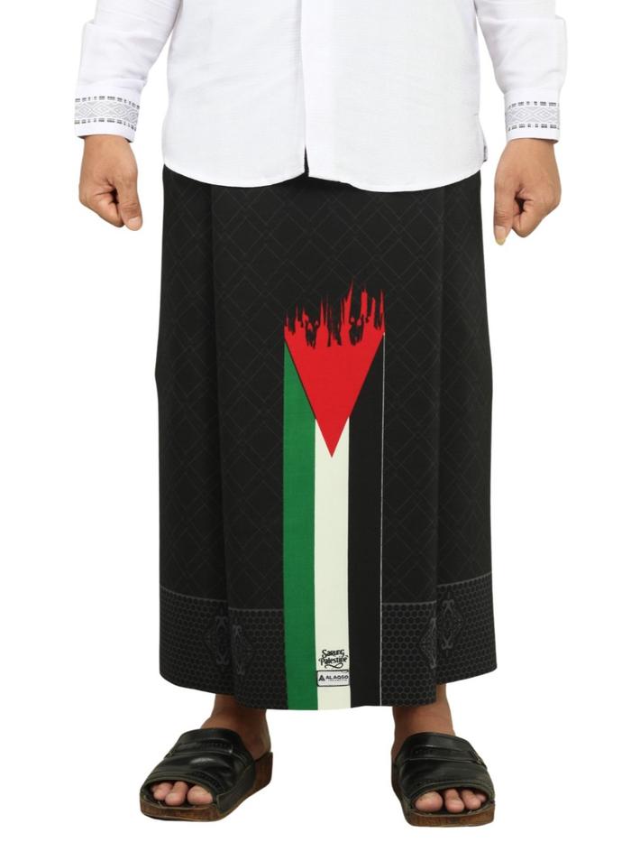 Al Aqso | Sarung Motif Palestina Sarung Palestina Hitam Putih 009