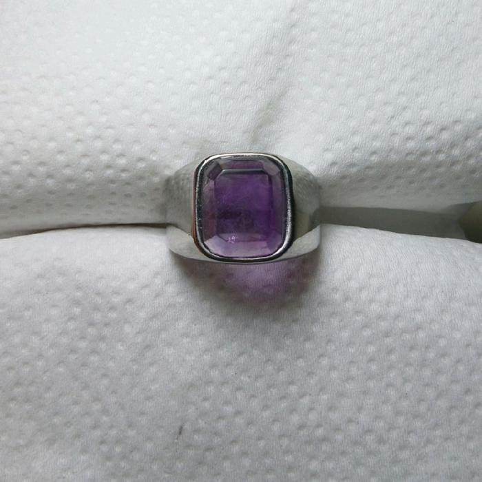 Cincin batu akik kecubung kalimantan kotak cuting natural