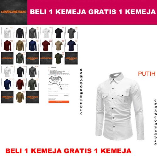 BELI 1 GRATIS 1 10XL 9XL 8XL 7XL 6XL 5XL 4XL 3XL XXL XL L M S XS  Hem Cowok Kemeja Pria Jumbo Big Si
