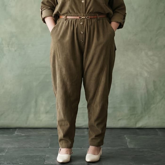BP LOLLY Celana Wanita Jumbo Ovesize Bigsize CORDUROY 75-105kg LP 74-128 Paha 88 Pinggang Full Karet