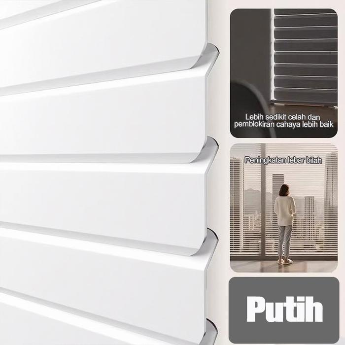 Custom Tirai Venetian Aluminium – Ukuran Bebas, Anti Air & Anti Karat, Blackout, Desain Minimalis Mo