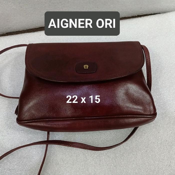 TAS AIGNER VINTAGE ORIGINAL KULIT ASLI
