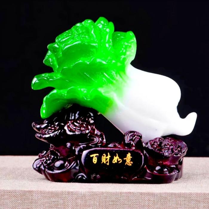 Kodok Sawi Gigit Koin Pajangan Sawi Hoki Pajangan Fengshui Hiasan Sawi Putih Baicai