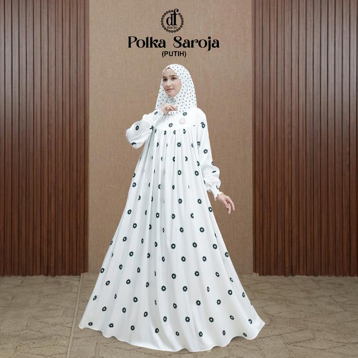 (NEW)  Dress Abaya Polka Seroja By Duai Fav- Abaya Wanita Premium