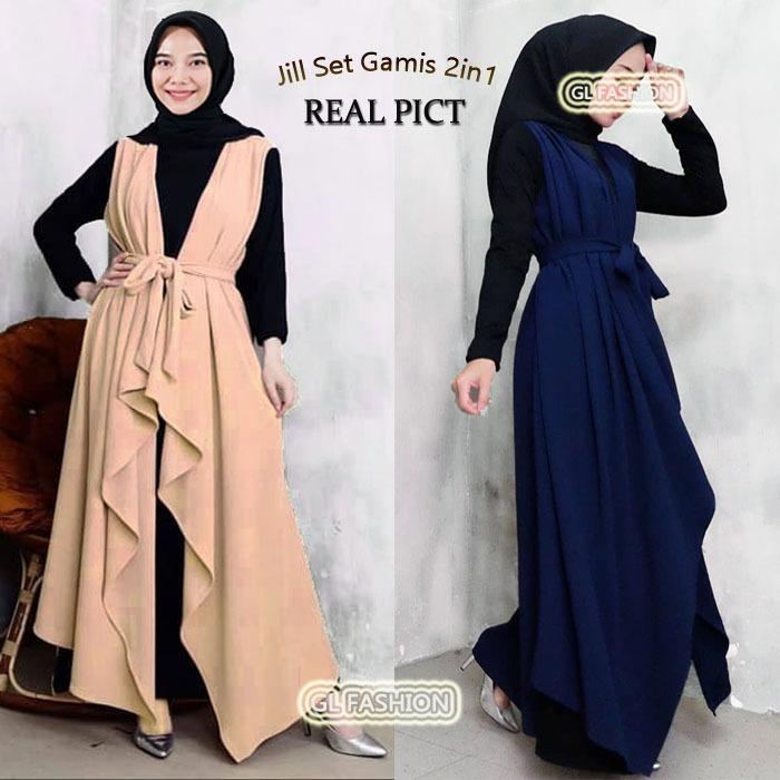 Gamis Muslim Jill Set 2In1 Gl Fashion