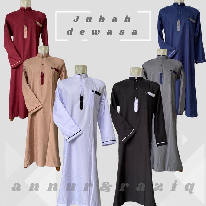 Jubah/ Gamis Muslim Pria Dewasa model terbaru-annur&raziq