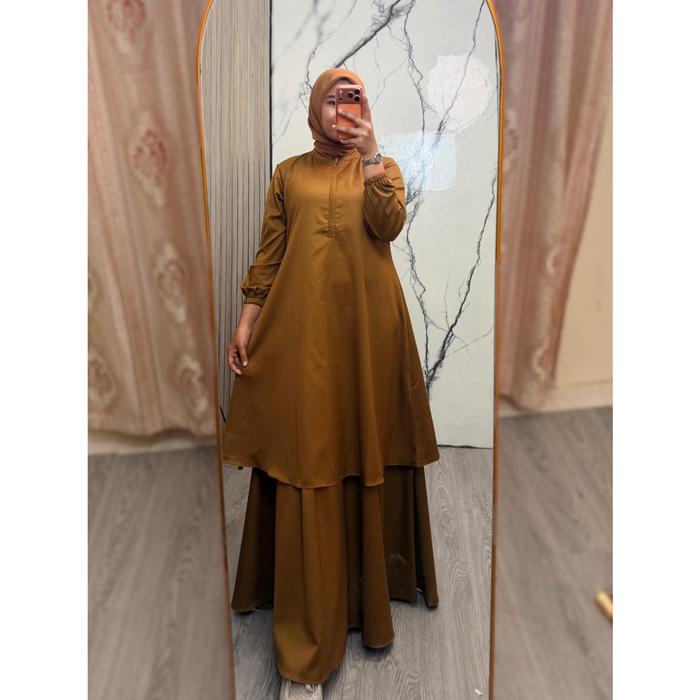 MCL label -  Seragam Gamis PNS pakaian kerja wanita baju Guru model kurung Panjang ASN PDH Pemda Toy