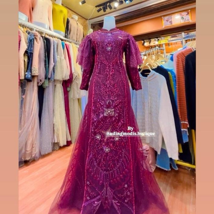 Gaun semi duyung brukat premium high quality