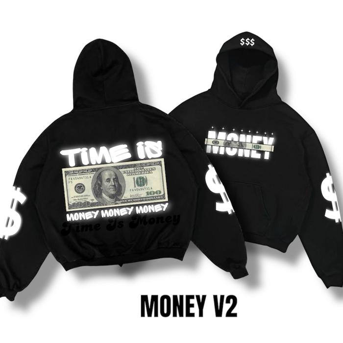 Everscott - Hoodie Nyala Reflektif  "MONEY DOLLAR V2 " Tebal Premium