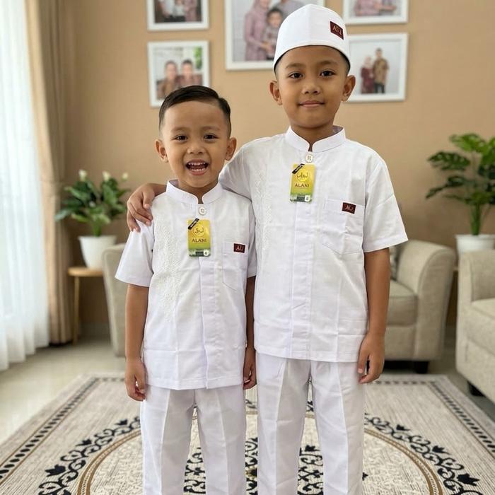 Setelan koko putih anak Toyobo by A&J / koko anak by Aljami