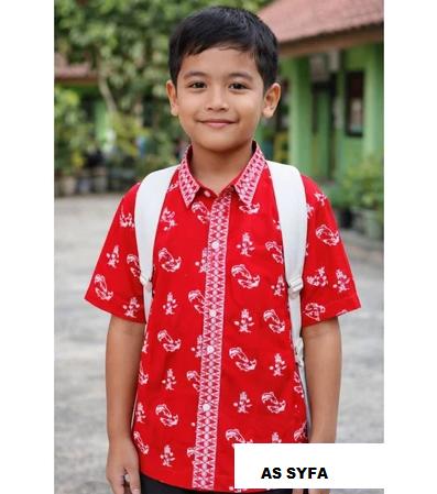 AS SYFA - Seragam Batik SD Kota Bekasi Lengan Pendek Katun
