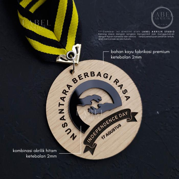 Medali Custom Akrilik/ Medali Wisuda Graduation/ Medali Kejuaraan/ Medali Akrilik Kayu/ Medali Lomba