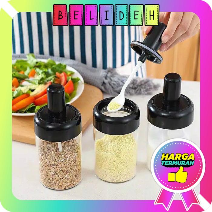 ☛BELIDEH☚  Gelas Botol Minyak Wadah Bumbu Wijen Garam Tempat Penyimpanan Kedap Udara R650
