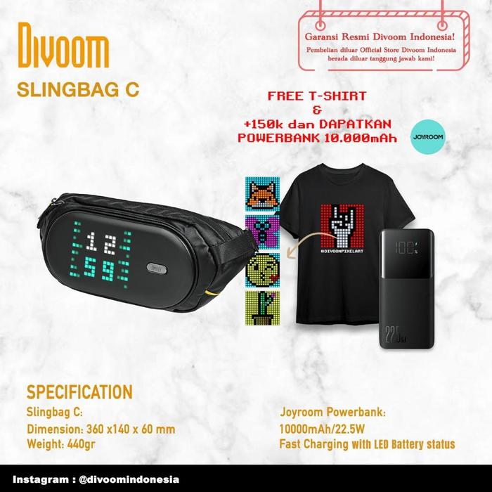 Terlaris Divoom Pixoo Slingbag - C