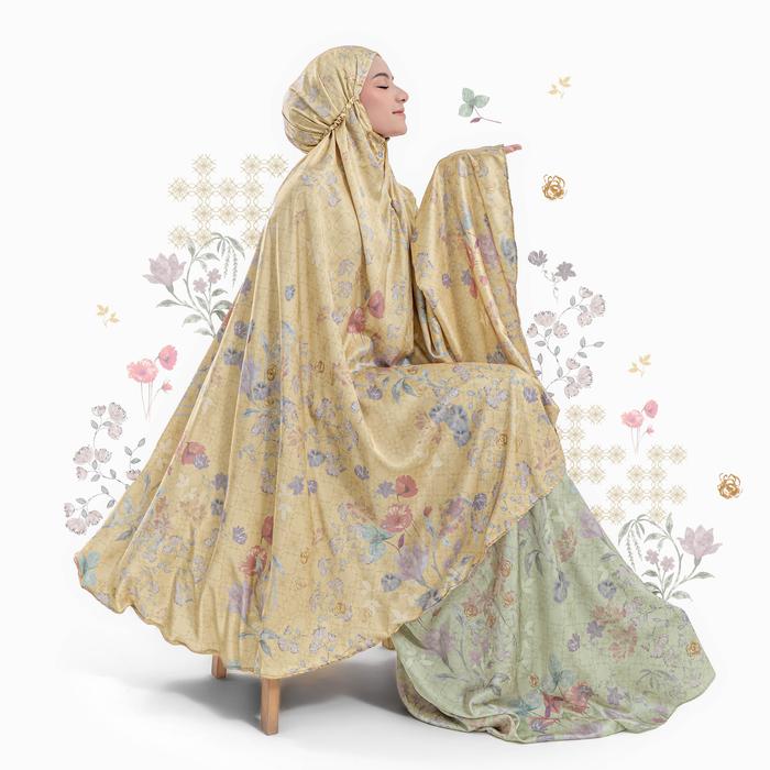 VESELKA Tsabita Mukena Dewasa 2 in 1 Wajah Karet Motif Printing | Prayer Set Hampers Mahar Hantaran