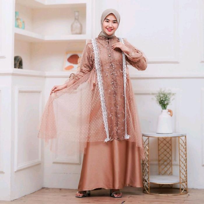 Safa Dress Iner Velvet Roberto Cavalli Outer Brokat kombinasi tile bordir mutiara mix tutu polkadot.