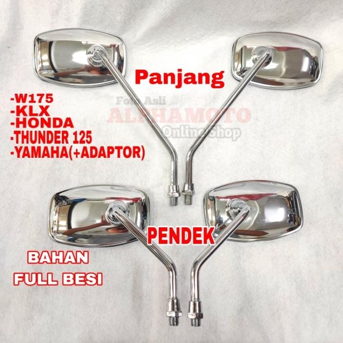Spion kotak chrome klasik retro w175 scoopy fino fazzio classic