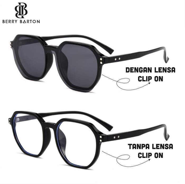 Kacamata Clip On Geometric Anti Radiasi Lensa Minus Pria/Wanita 82103 -Gratisongkir