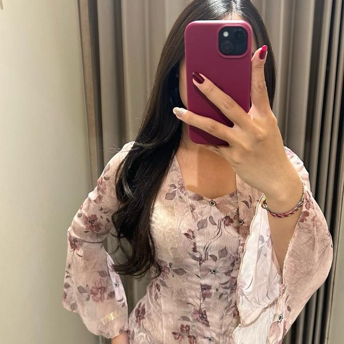 Kebaya Ciffoon flower  crinkle || kebaya Bali,kebaya moderen,kebaya premium, kebaya kondangan,kebaya
