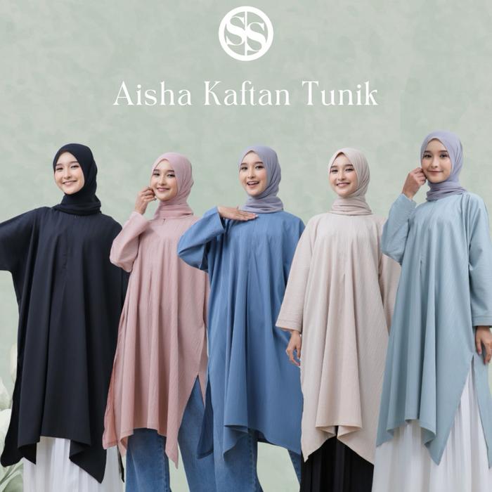 ◤Best Seller◢ Scraffy Studio - Aisha Kaftan Tunik / Tunik Abaya Malay Busui Friendly - Tunik Premium