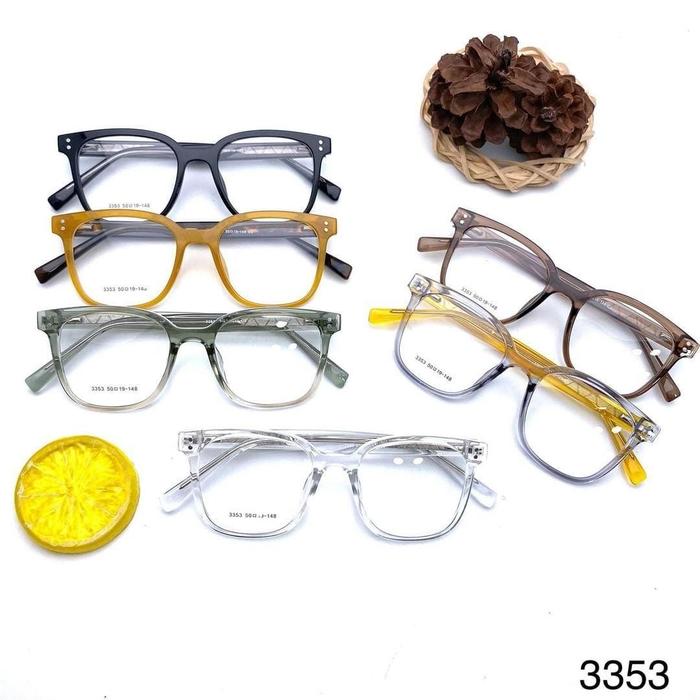 Kacamata wanita kotak kode 3353  Frame  Plastik  Blueray Antiradiasi Photocromic Bluecromic