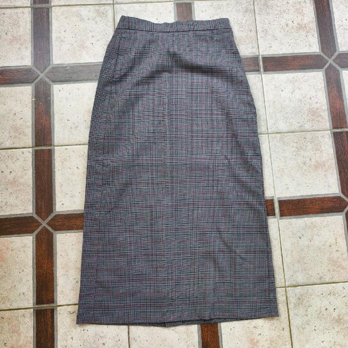 GU Uniqlo Celana Rok Panjang Skirt Pencil Highwaist Tartan