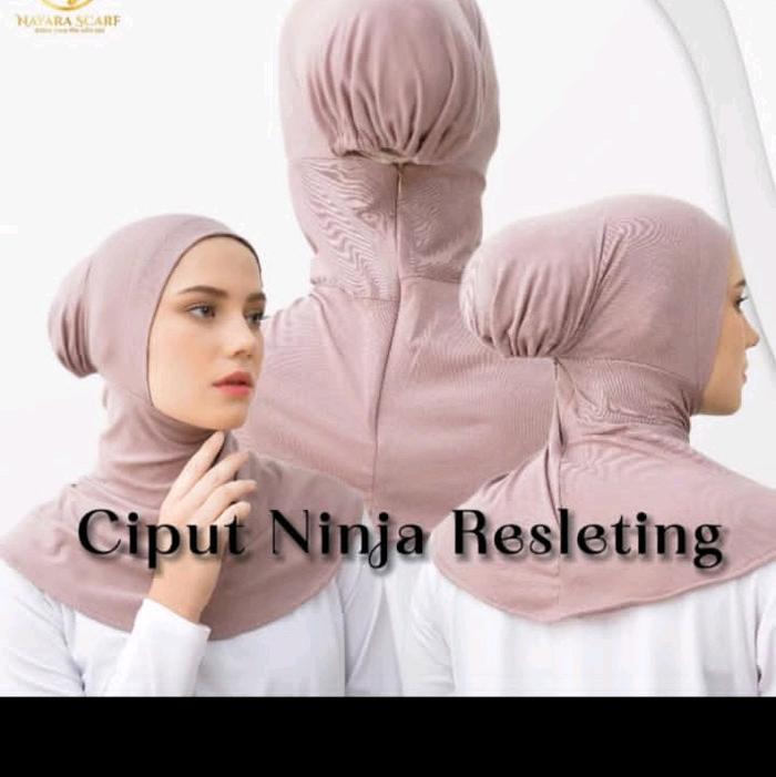 Ninja Antem Resleting || Ninja Antem Kaos Rayon || Ciput Ninja Antem Resleting || Dalaman Jilbab Nin