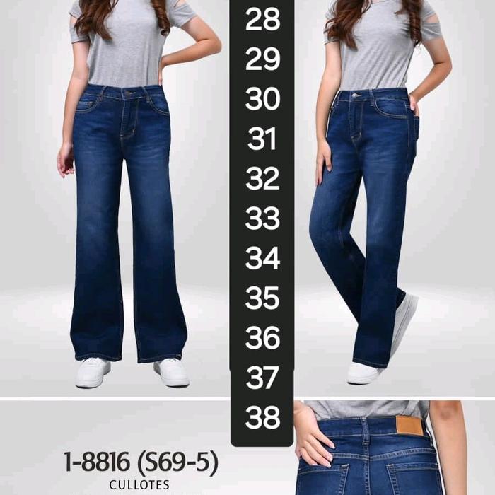 CELANA JEANS FELINO KULOT PANJANG (pjg celana 97cm /tinggi badan 150cm keatas)SEMUA WARNA