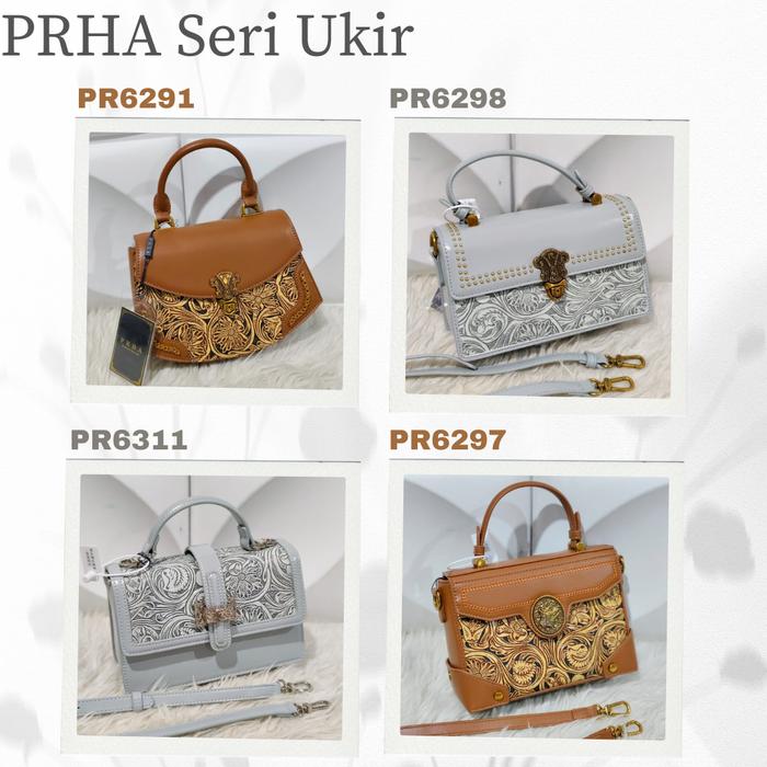 PRHA - Tas Selempang Wanita Kondangan Handbag Kebaya Coklat Abu Mewah Anggun