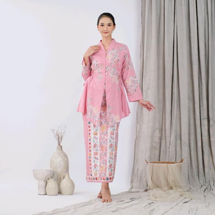 Kebaya Tunik Modern Bahan Katun Primisima by Khalisa Batik - Zoya Dusty Pink