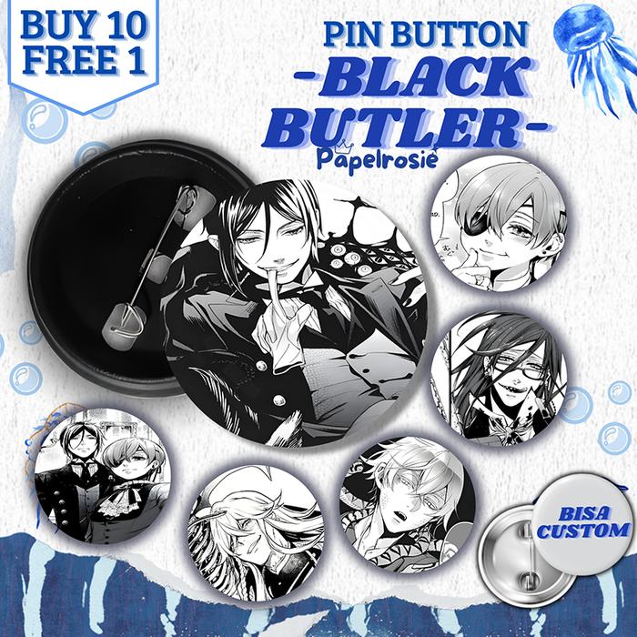PIN BUTTON BLACK BUTLER MANGA | PIN PENITI AESTHETIC 44 MM & 58MM BLACK BUTLER| PIN PENITI BULAT AES