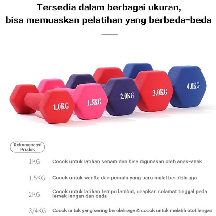 Dumbell 3 Kg / Barbel Mini / Barbel Wanita / Vinyl Cewek / Yoga / Latihan beban-Anti Slip Dumbell 2K