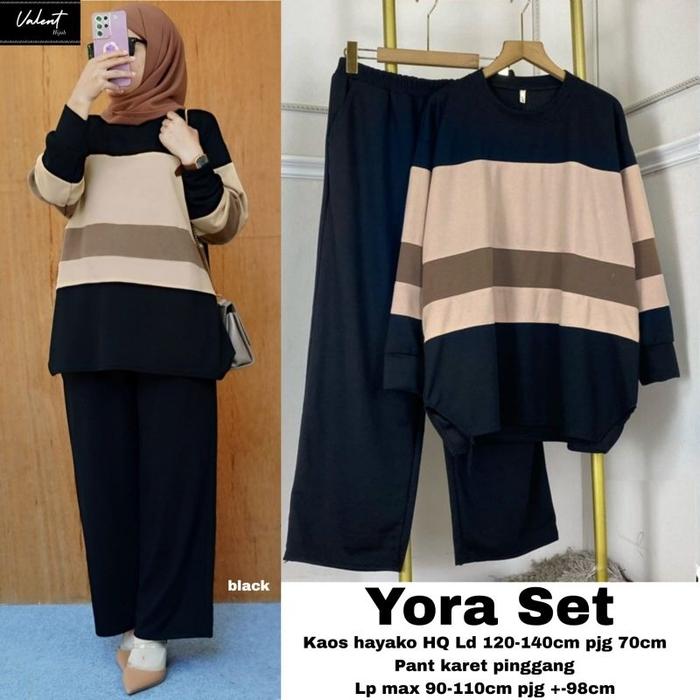 YORA SET KAOS HAYAKO IMPORT ALL SIZE JUMBO LD 120-140CM SETELAN RAJUT WANITA TERBARU KEKINIAN BY VAL