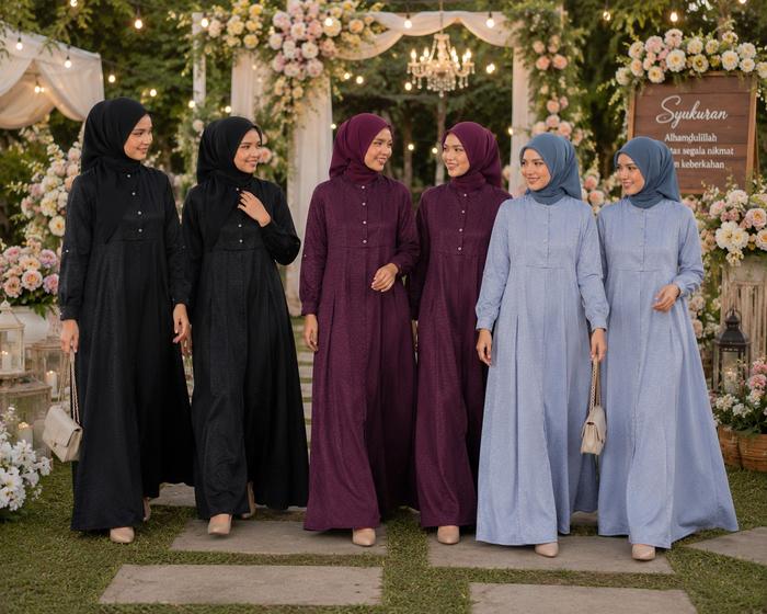 Gamis Pesta Simple Elegan Gamis Kondangan Nibras NINDIA Series