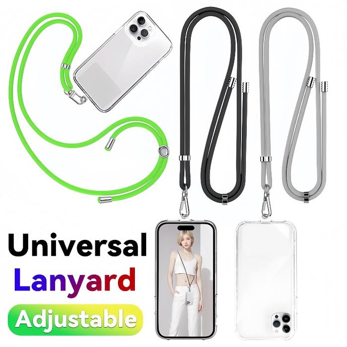Phone Lanyard Crossbody Neck Strap Antilost Long Lanyard Telescopic Cable with Clear Tether Tab for 