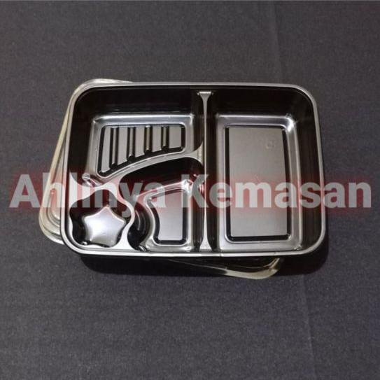 Mika Bento sekat 4 / Tray Bento Bintang / Box Bento import / Tray Bento Sekat 4 isi 50 set