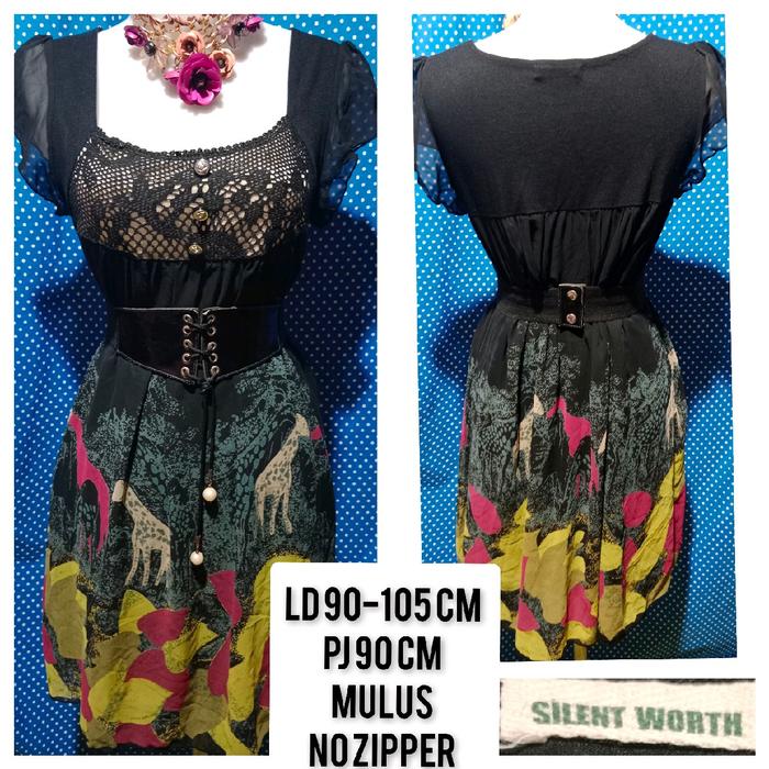 PAKAIAN WANITA MINI DRESS PESTA HITAM(SILENT WORTH)