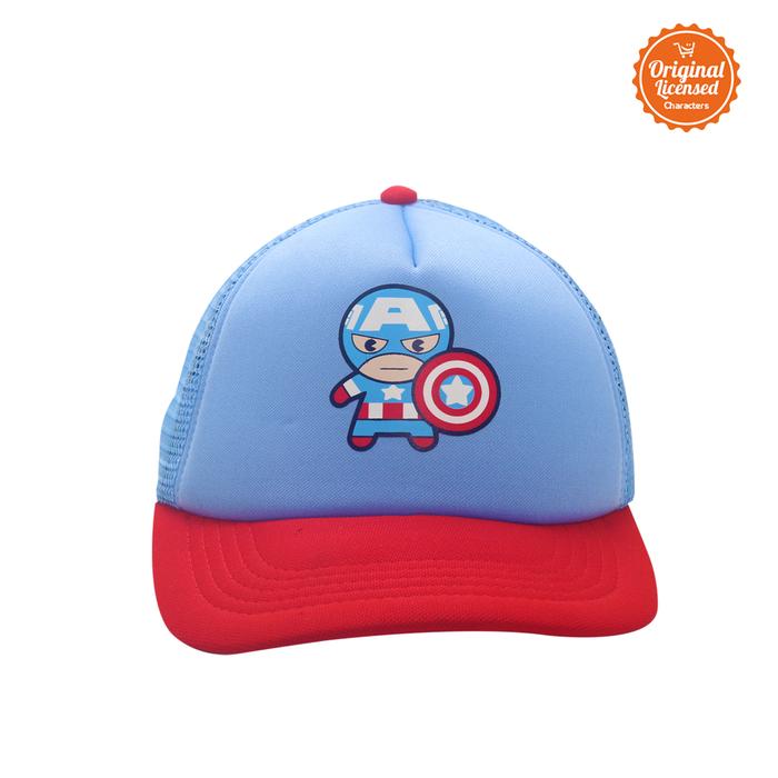 Marvel Topi Captain America - Biru