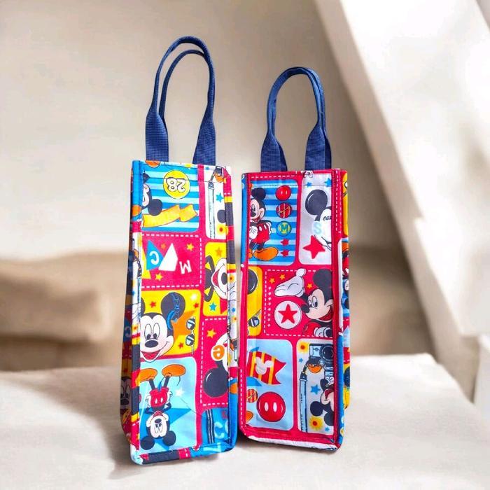 Tas Mickey Botol 1 Liter Size 10 x 10 x 25 cm Tas Karakter Lucu Tali