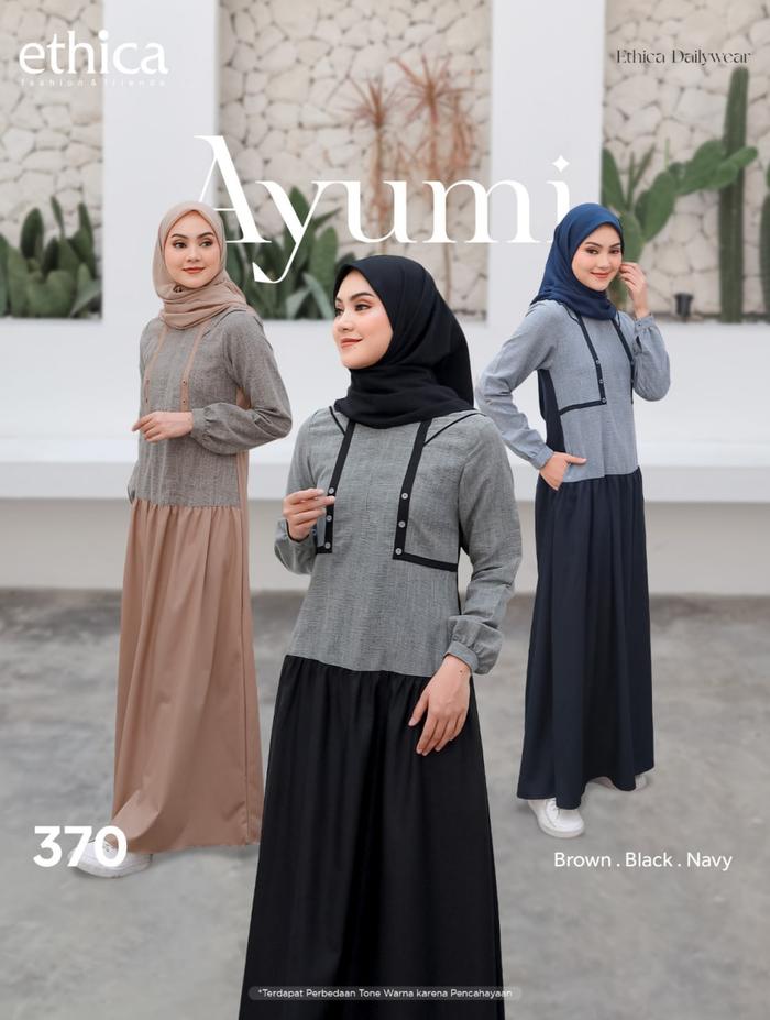 Gamis Ethica/Ayumi 370 Brown/Ayumi 370 Black/